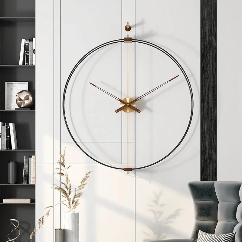 Living Room Large Wall Clock Luxury Silent Modern Kitchen Pared Metal Decor