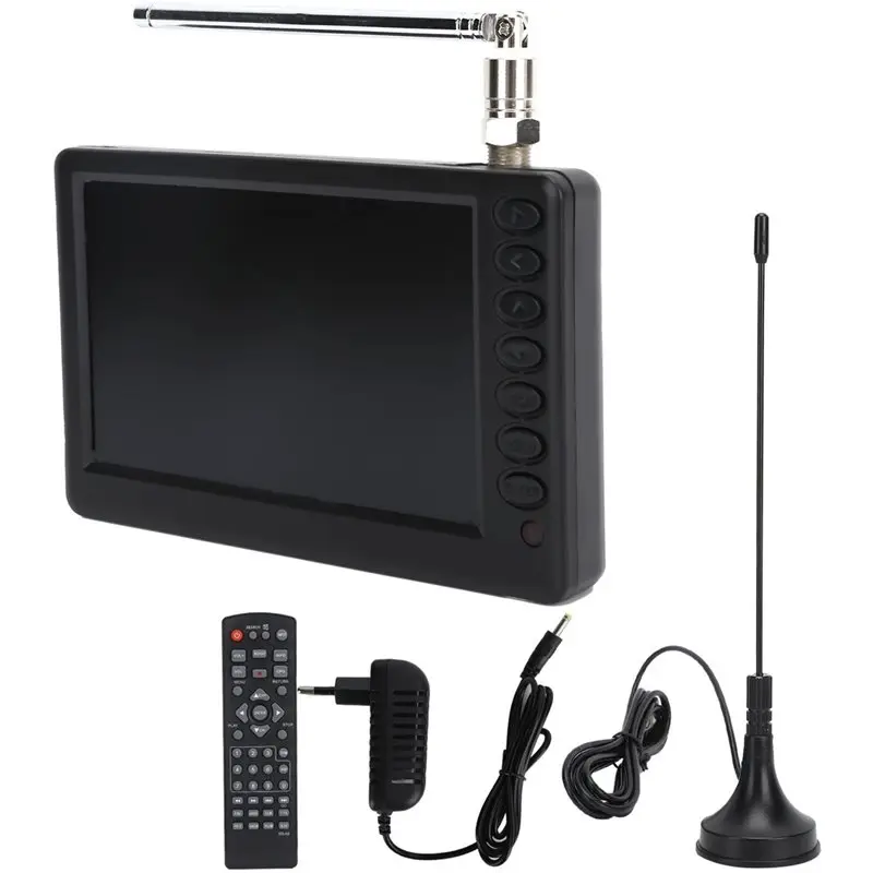 FULL-Digital Television 5 Inch Pocket Digital TV Portable FM ATV Bracket High Resolution Multifunctional Mini TV EU Plug