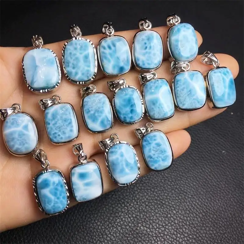 Imagem -02 - Larimar Pingente de Cristal Cura Faça Você Mesmo Colar Moda Clássico Feminino Jóias Acessórios Requintado Presente Peças S925 Natural