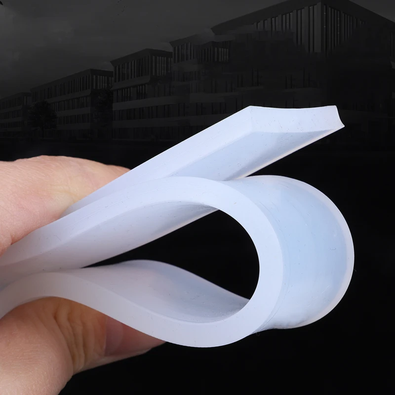1M/5M White Silicone Square Strip Solid Silicone Rubber Sealing Strips High Temperature Resistant Thick 2~30mm Width 4~40mm