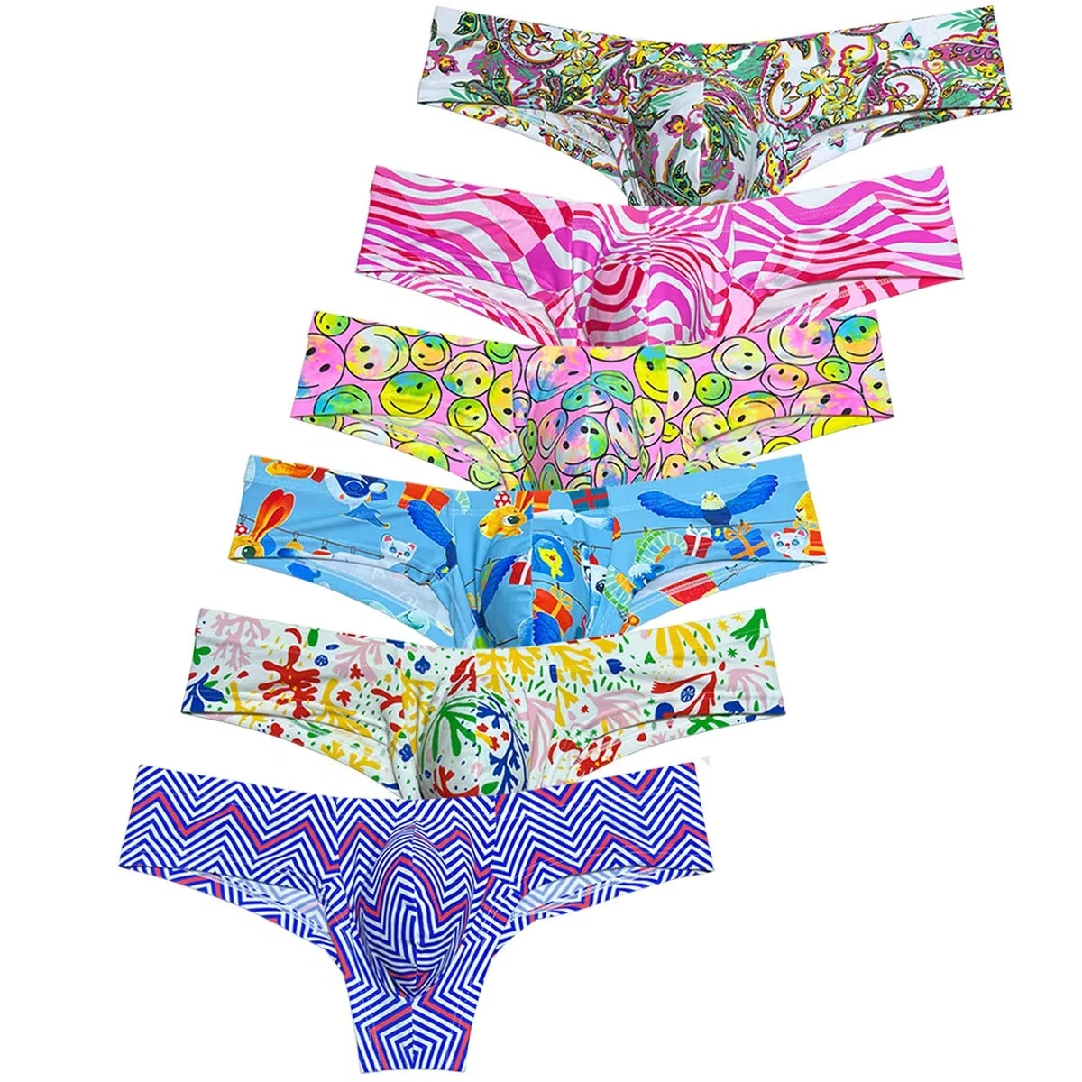 

Cheeky Brief Men's Underwear Pouch Underpants Men Bikini Micro Brief Soft Stretch Triangle Brief Print Breathable Smooth Fit GYM