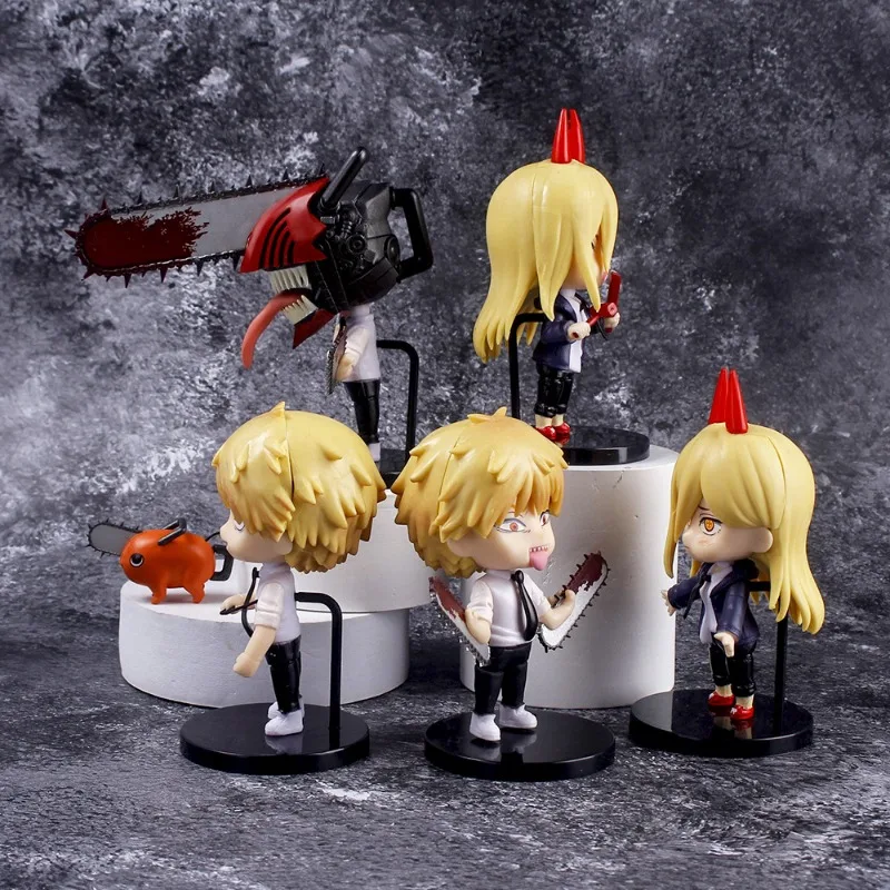 6 قطعة رجل المنشار Denji قوة نموذج لجسم أنيمي Pochita عمل تمثال لعبة فيلم الكرتون الحلي تمثال دمية لمحبي هدية #3