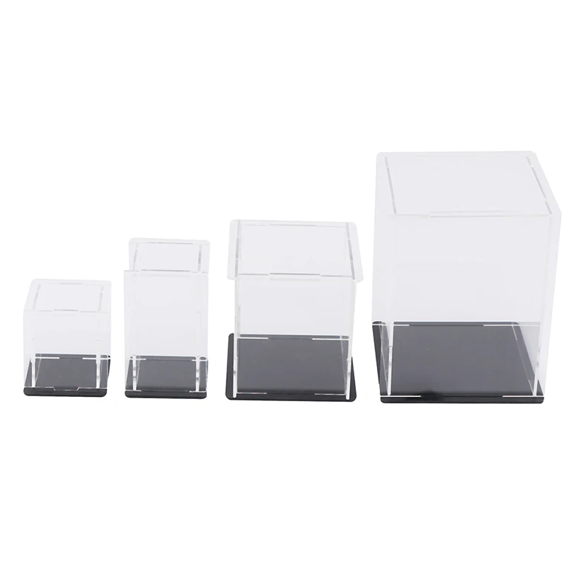 1pc Acrylic Display Case Self-Assembly Clear Cube Box UV Dustproof Toy Protection