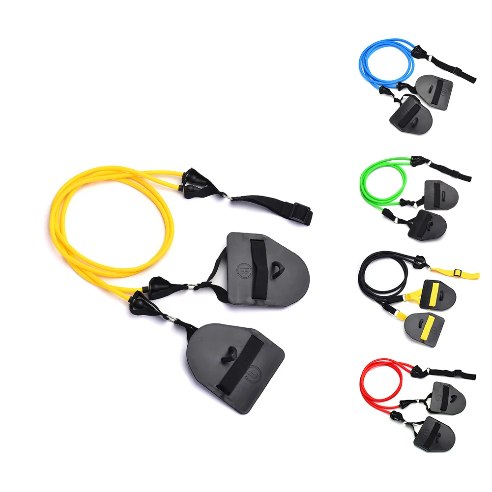 Swimming Arm Strength Trainer Dryland Powercord With Paddles Swimming Resistance Exercise Bands Set For Swimming Training