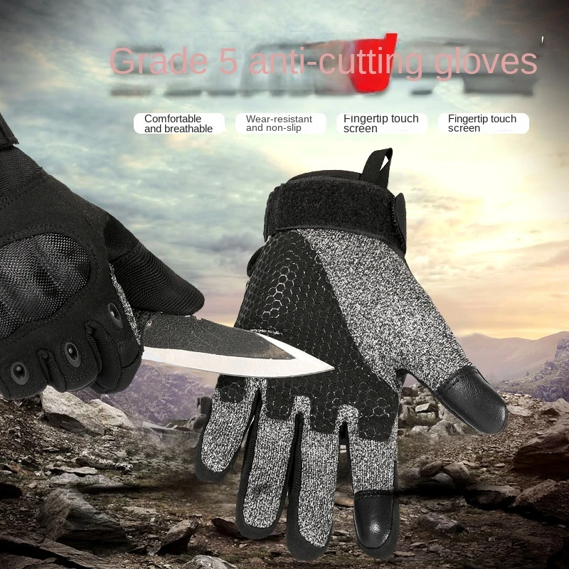 Level 5 Tactical Gloves Professional Anti-cutting Anti-stab Military Tactical Gloves Full Finger Men Special Forces Combat Glove