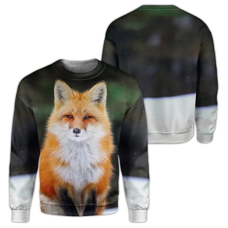 

New Autumn 3D Cute Animals Cats Raccoon Foxs Print Sweatshirts For Men Kid Fashion Funny Pullovers Top Long Sleeves Clothes Tops