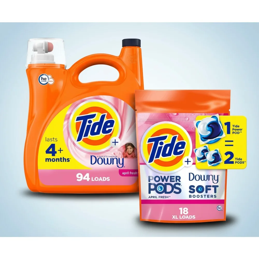 

Fresh Scent Laundry Detergent Bundle: HE Compatible Liquid Soap & Power PODs for All Fabrics