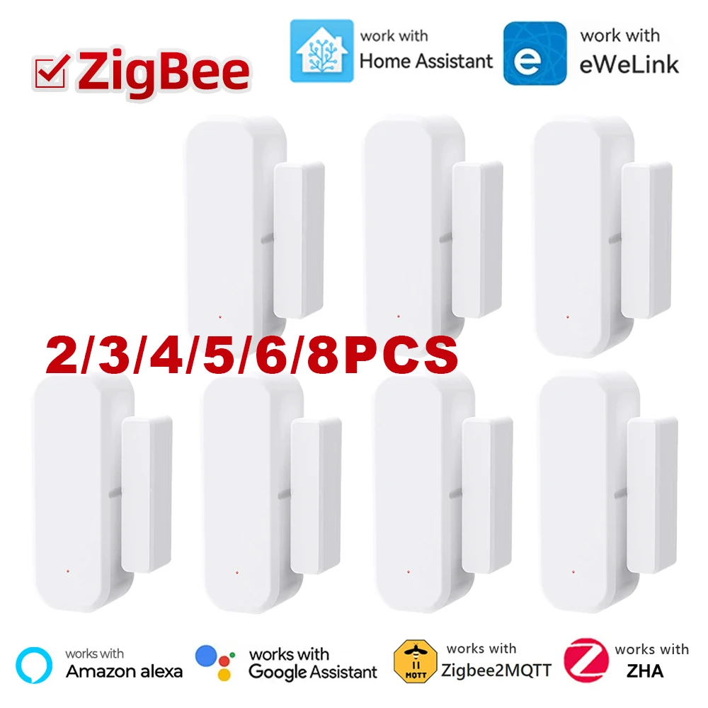 Tuya Zigbee Door Window Sensor Entry Sensor Security Burglar Door Sensor Alarm Smart Life Control Alexa 2MQTT Require Zigbee Hub
