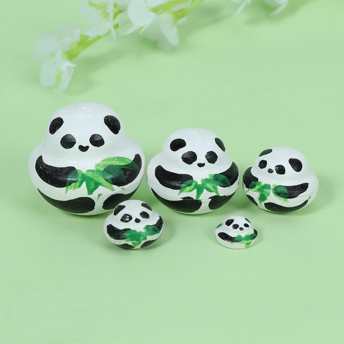 10 lagen houten cartoon nestende volwassenen huisdecoratie cadeau, Russische nestende panda Russisch