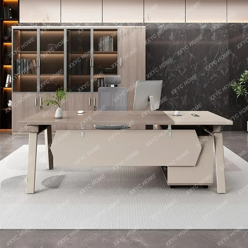 B573 Manager Supervisor Office Desk Light Luxury Advanced Fashionable Office Desk Reception Bench Office Furniture Skrivbordet