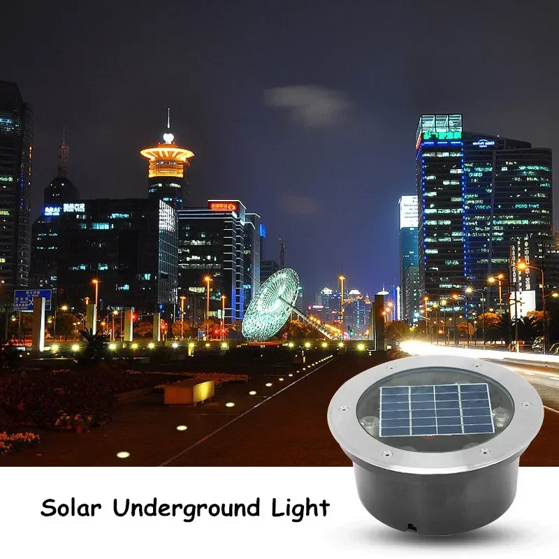 Solar Lights Outdoor Underground Light Garden Deck Lights Step Terrace Floor Light Stair Compressive Colorful Ground Lighting 8w