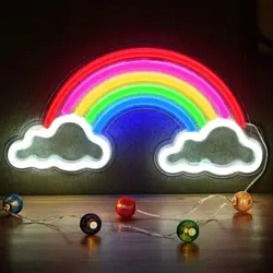 Rainbow Neon Sign LED Wall Decor Light Art Neon Light USB Powerd Dimmable Neon Sign Bedroom Decoration Bar Decor Room Decoration