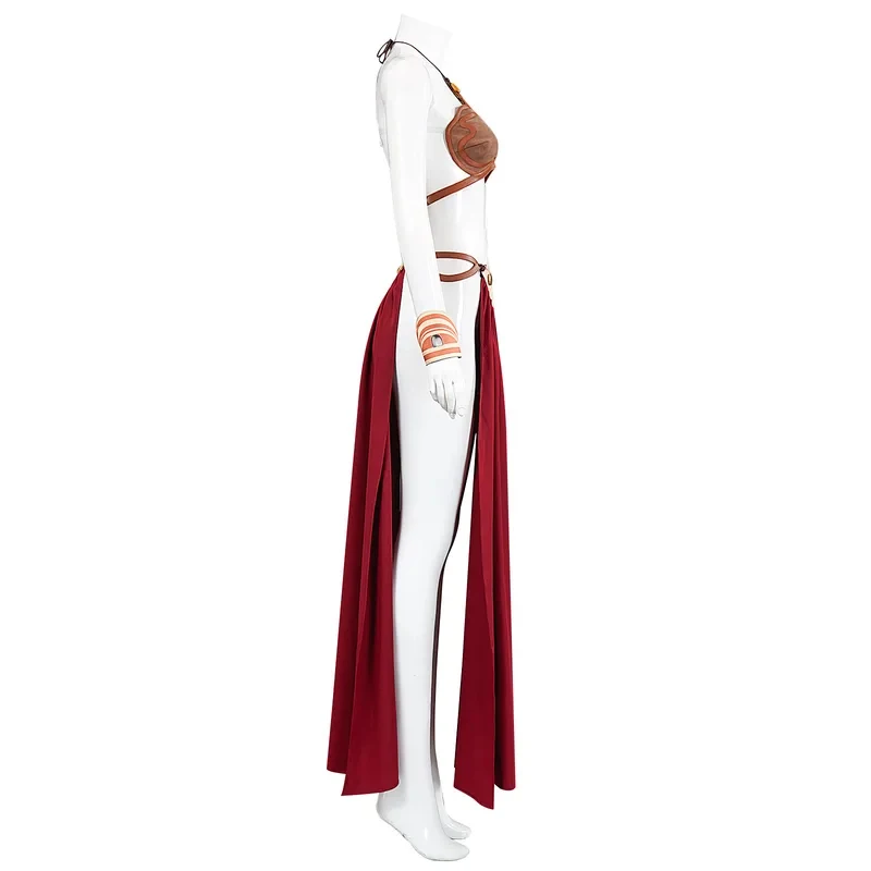 

c;4,g\6/Princess Leia Cosplay Sexy Slave Dress Movie Space Battle Fantasy Costume Disguise Bikini Set Adult Women Girls 3;v\6.h/