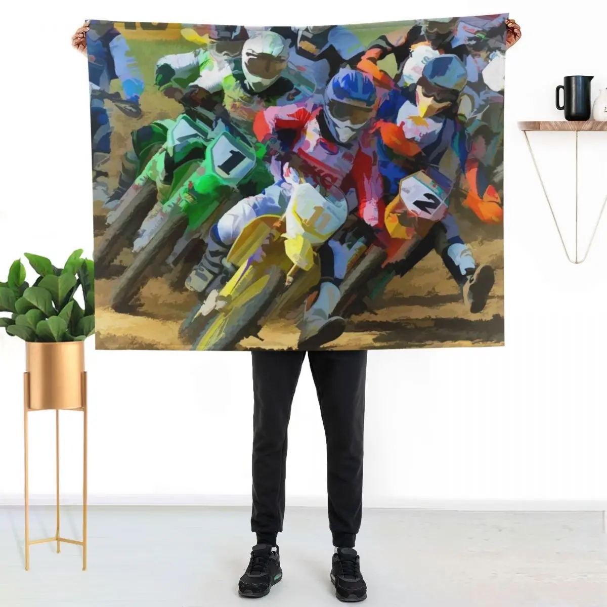 

Motocross Throw Blanket Soft Warm Blanket Gift for Men Women Adults
