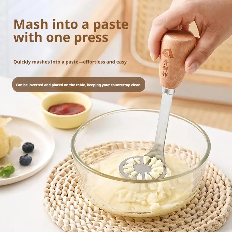 Food Grade Stainless Steel Potato Masher, Baby Food Puree Press Tool, Taro Mash Maker Kitchen Baking Tool
