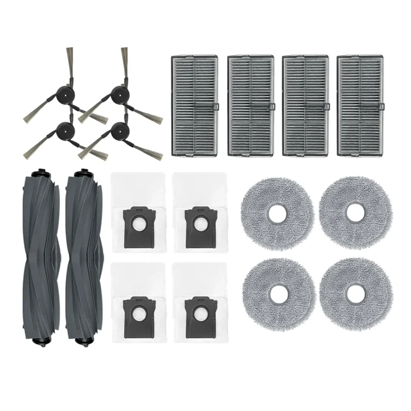 YCOC-For Dreame X40 Ultra / X40 Pro / S30 Pro Ultra Robot Vacuum Parts فرشاة جانبية رئيسية فلتر HEPA ممسحة منصات كيس لجميع الغبار الملحقات