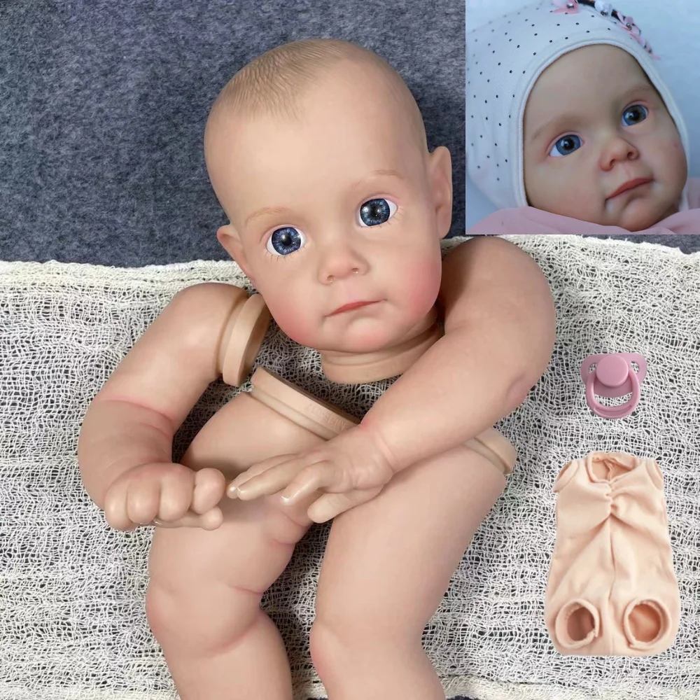 24Inch Painted Reborn Doll Kit Maggi 3D Painted Skin Visible Veins With Cloth Body Unassembled DIY Doll Parts Toy