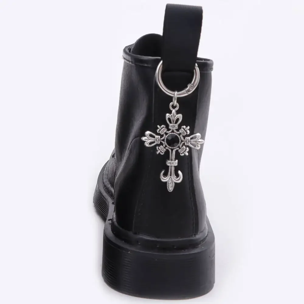 Diamond Cross Shoes Buckles Removable Metal Cross Pendant Boots Heel Decoration for Women Party Jewelry Shoes Accessories