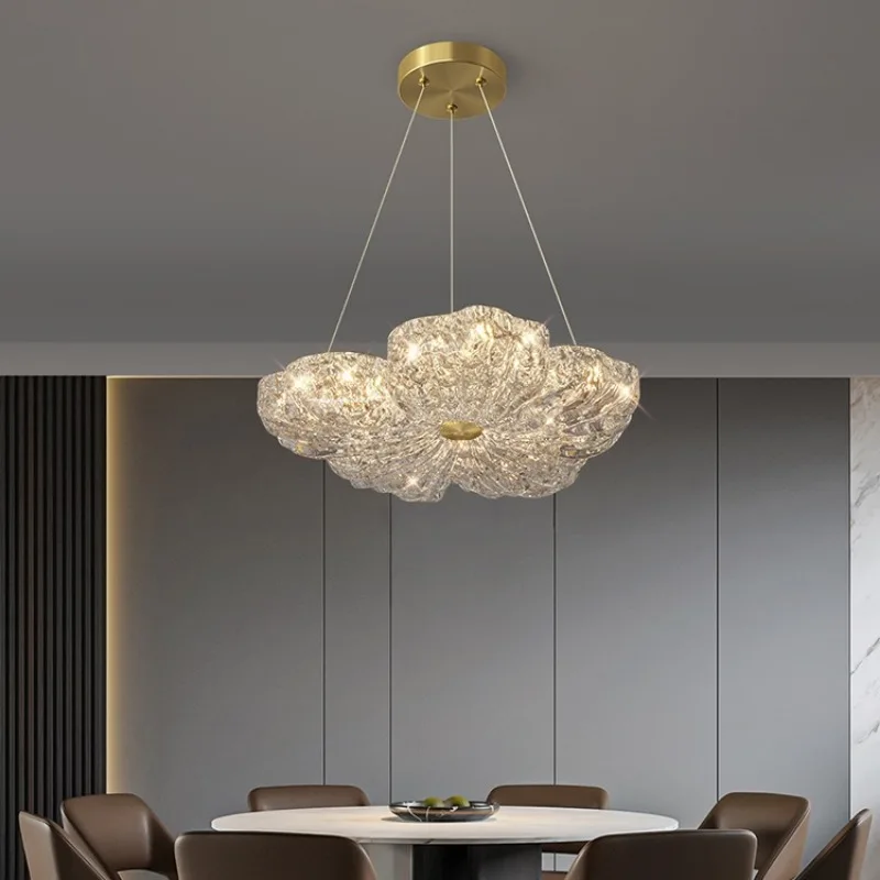 French style light luxury bedroom lamp ceiling lamp master bedroom lamp flower warm restaurant children's room