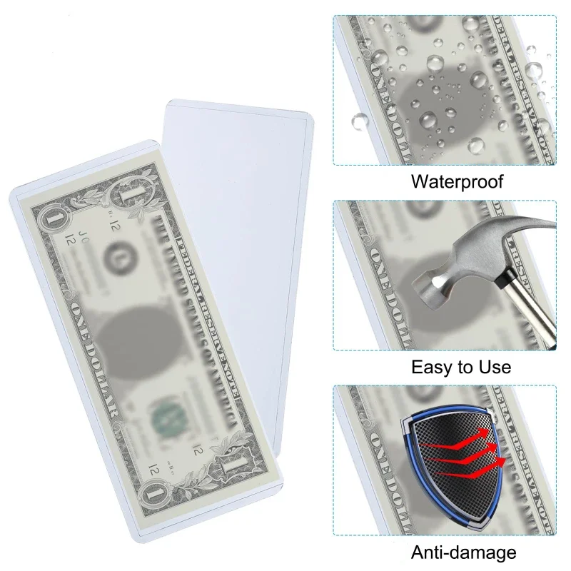 

1/5pcs PVC Banknote Clip Clear Hard Plastic Clip Banknote Protectors Suitable for Collection of Protective Sleeve Items 173*75mm