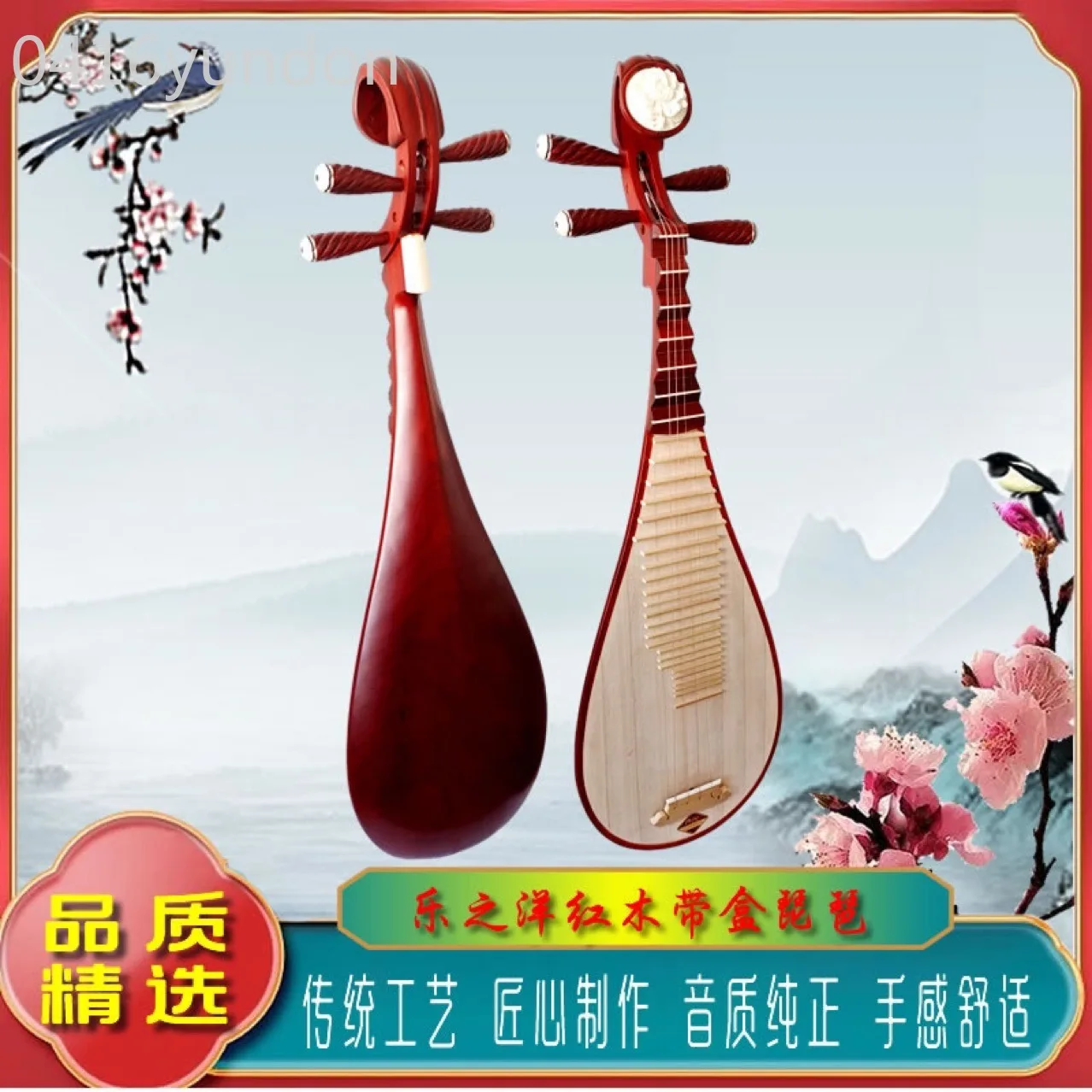 Mahogany Pipa Musical Instrument Adult Pipa Self-study Beginner Entrance Examination Major