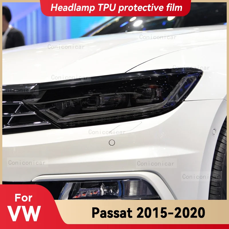 

Для Volkswagen VW PASSAT 2015-2022 автомобильная фара, черная защитная пленка из ТПУ, передняя фара, изменение цвета, аксессуары