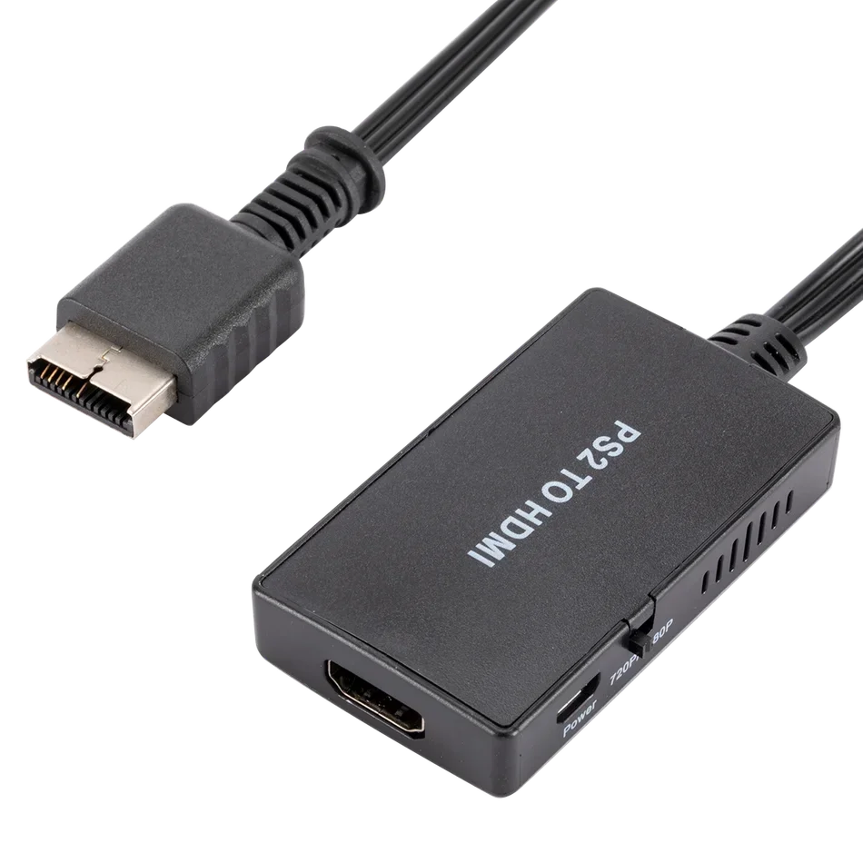 Kompatybilny z PS2 do HDMI konwerter audio-wideo kabel Adapter z gniazda męskiego na żeńskie HD 1080P wsparcie dla PS1/2/3 tryby wyświetlania dla