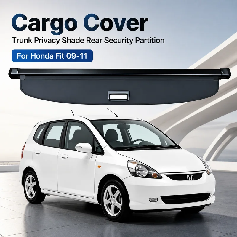 Cargo Cover Trunk Privacy Shade Rear Security Partition Anti-Theft Shield Retractable Organizer for Honda Fit 09-11 Cargo Cover