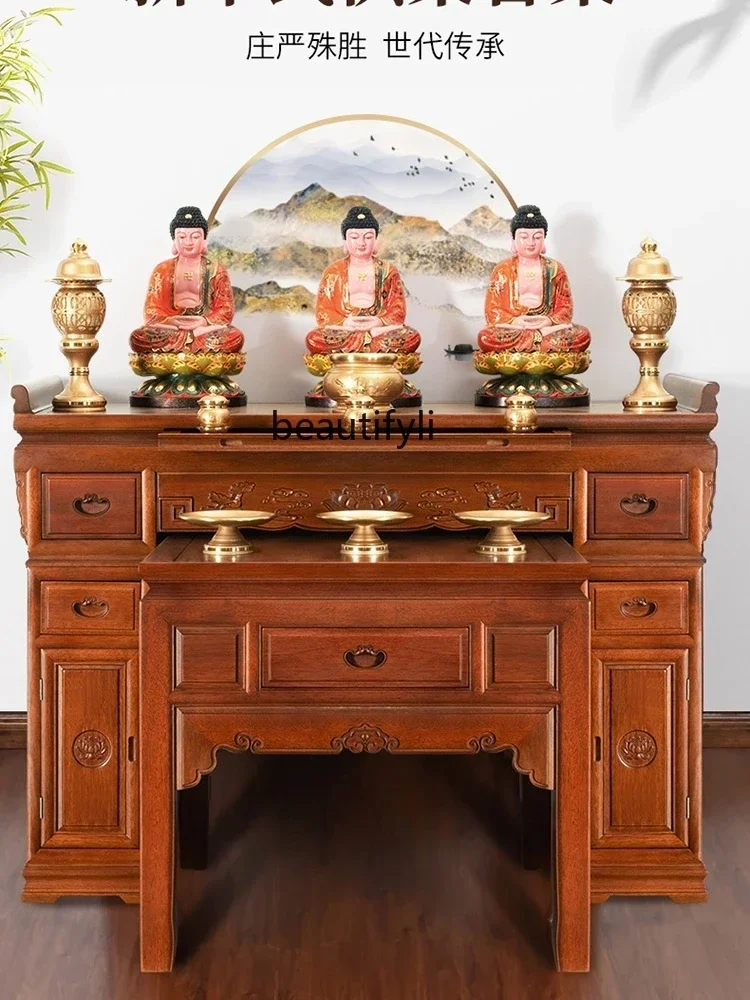 Altar Household Buddha Shrine Household Bodhisattva Worship Table Modern Minimalist Buddha Table Chinese Style Desk