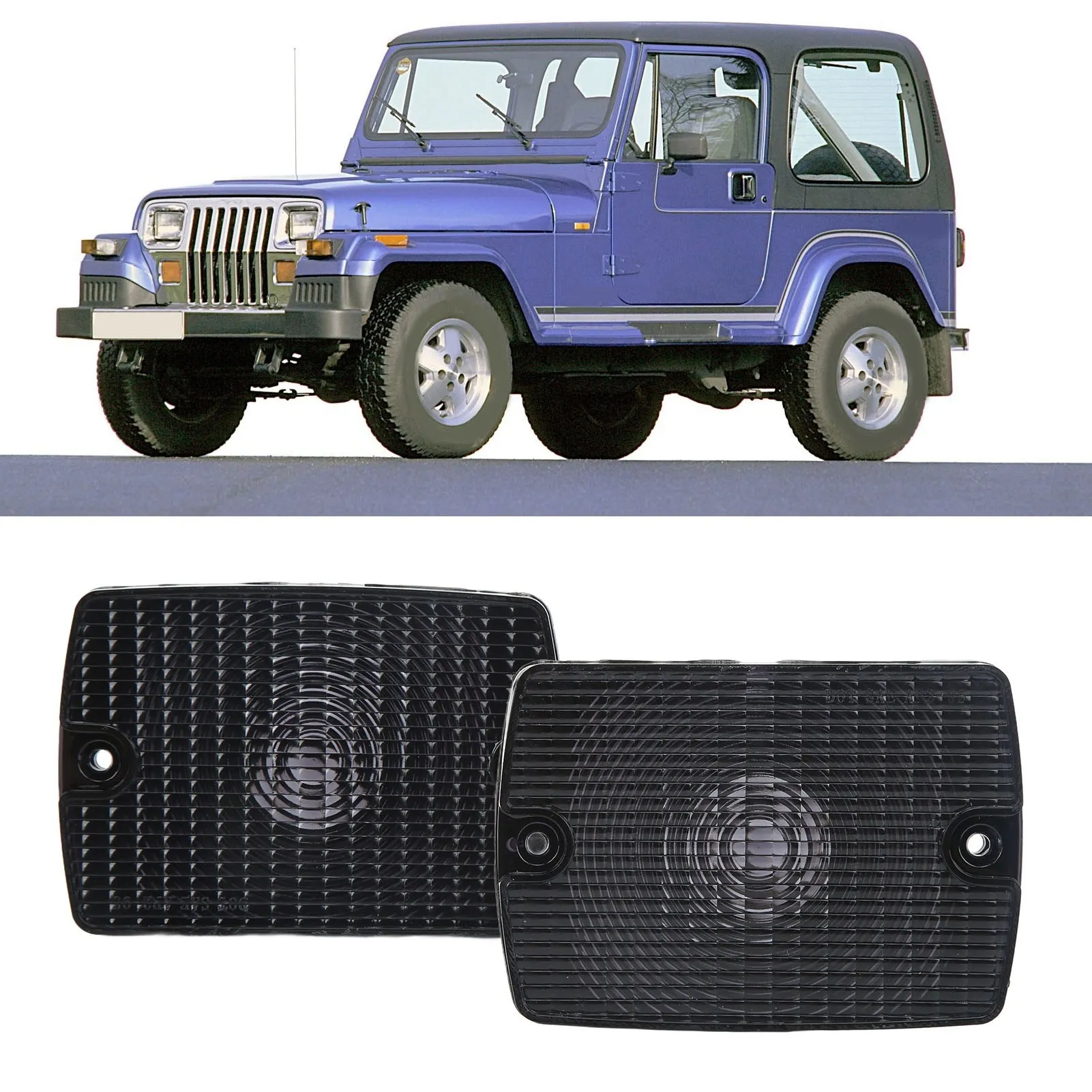 

Front Turn Signal Light Lens 56001378 Strong Light Transmission Replacement for Jeep Wrangler YJ 1987‑1995 Black