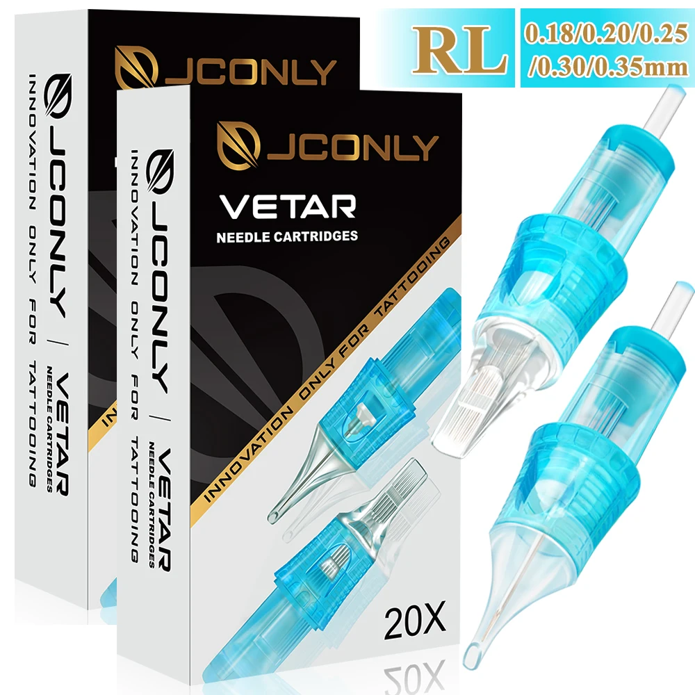 

20/10PCS JCONLY VETAR Tattoo Cartridge Needles Round Liner Shader Disposable Sterilized Tattoo Needles for Tattoo Cartridges