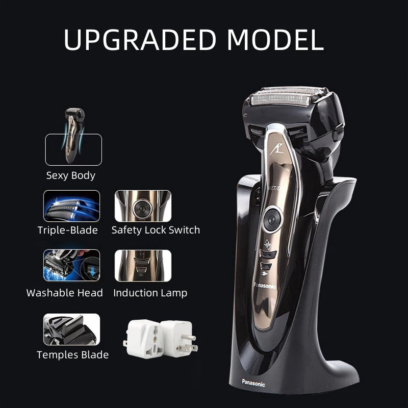 Panasonic Upgraded Electric Shaver 3-Blade Washable Head Beard Trimmer 1 Hour Fast Charging Razor For Men Deeply Shaving