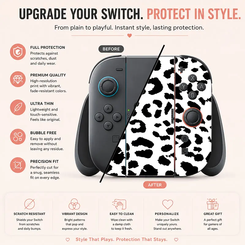 Creative pattern SWITCH game console protective film, with natural touch and comfortable feel, featuring personalized designs