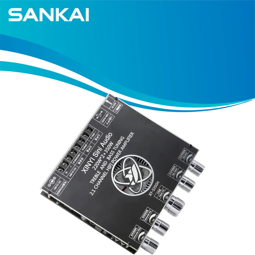 XY-S350H 220W+220W+350W Bluetooth 5.0 Amp Board, TPA3251, Bass/Treble Control