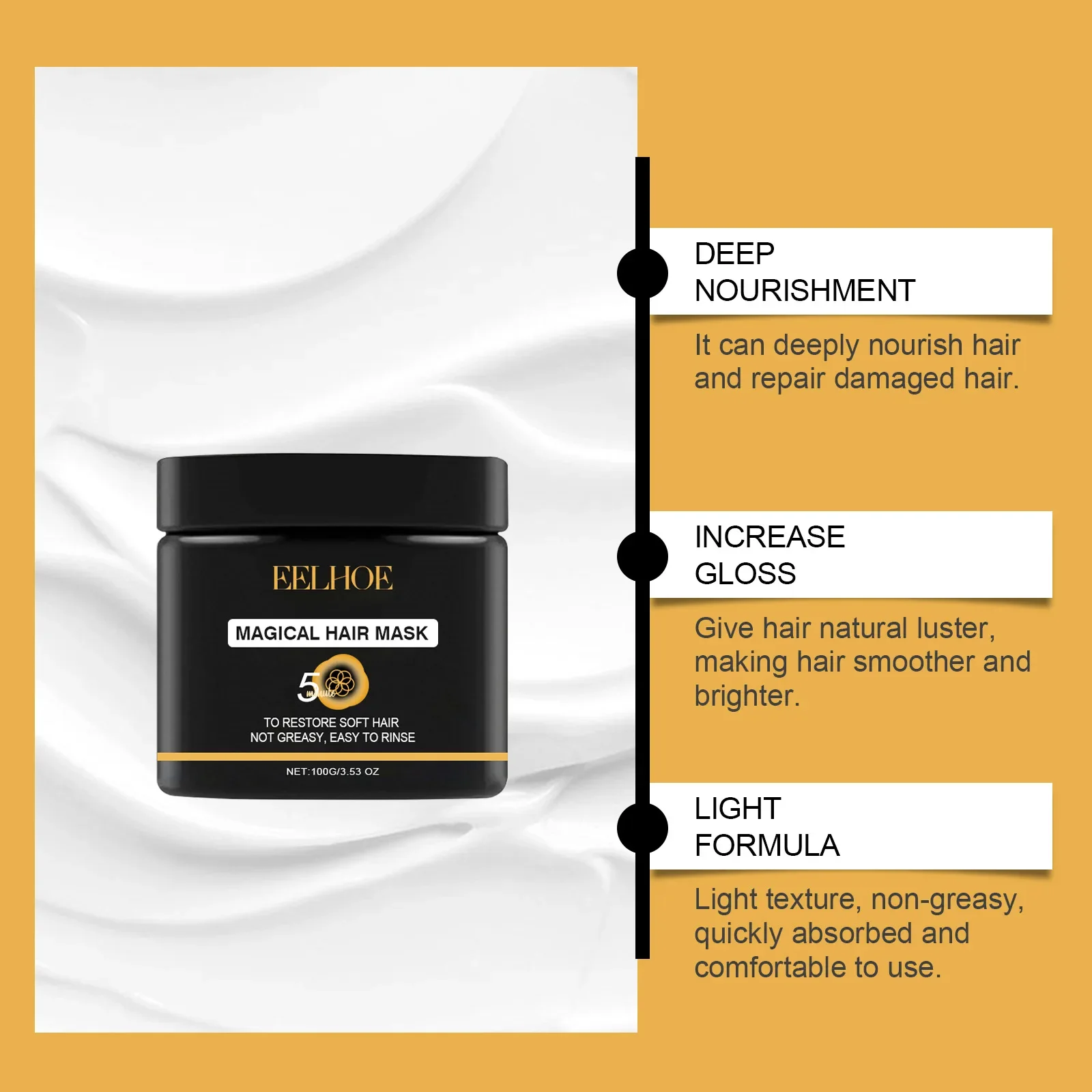 

Moisturizing Hair Mask for Hydrated - Restore Hairs Vitality and Nourishment for Radiant Hair Keratin Smoothing Hair Treatment