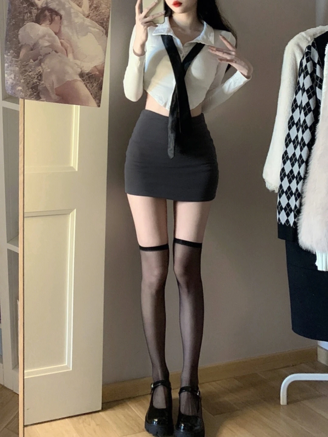

Sexy Bodycon Skirt Women's Summer ey Elastic Tight Fit f-length One-step Girl's Two-piece Set High-waist ort Skirt