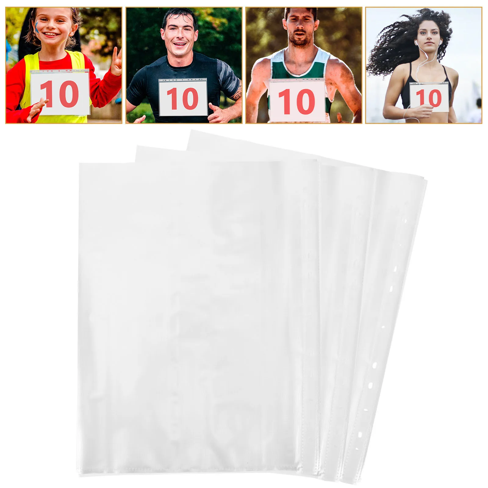 

100pcs Race Bib Protector Sheets: Clear Waterproof Pvc Running Bib Holder For Marathon Rainproof Number Display Reusable Event