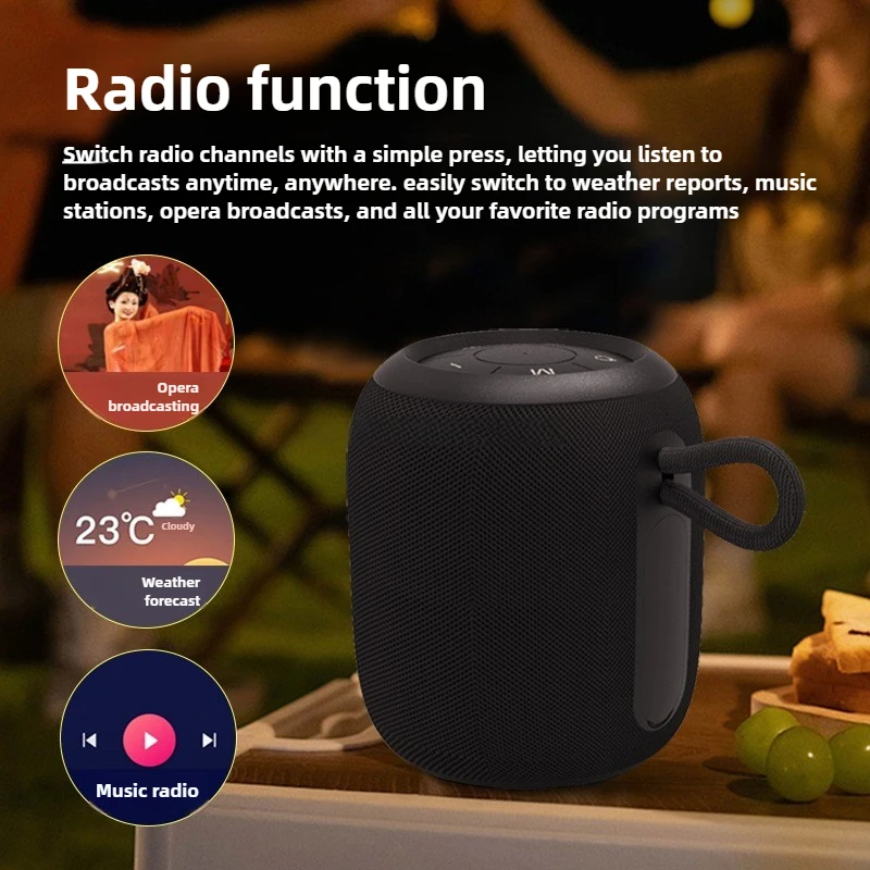 Fabric Bluetooth Speaker Mini New Wireless Portable TWS Speaker with Colorful RGB Light for Outdoor Riding Phone Call FM Radio - Image 2