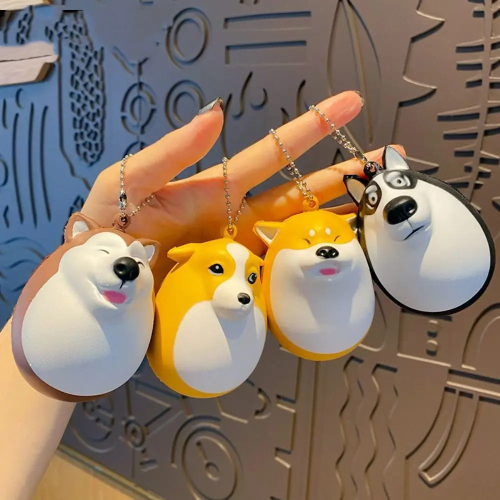 

Funny Anti-stress Dog Egg Key Ring Creative Puppy Slow Rising Squeeze Toy Kawaii Animal Key Chain Children Toys