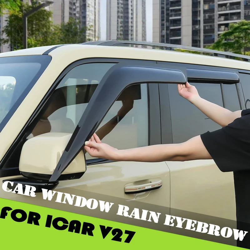 

Car Window Rain Shield Fit for Chery ICAR V27 2026 Modified Car Rain Eyebrows Rain Shields Car Exterior Accessories