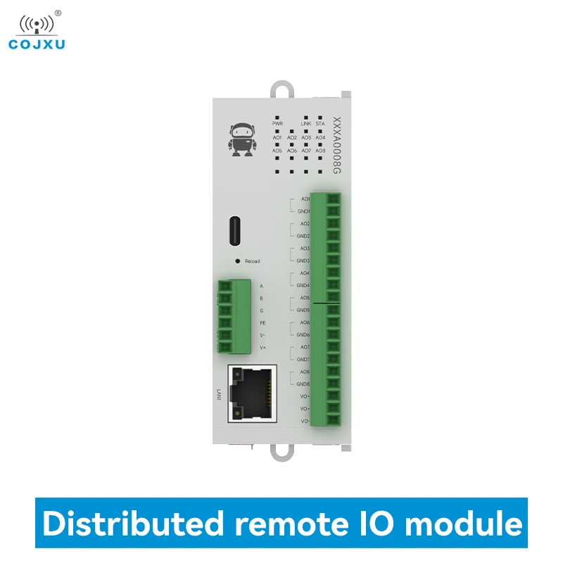 8AO Distributed Remote IO Module Host Module Modbus TCP/RTU COJXU M31-XXXA0008G Analog Switch Acquisition LED Indicator