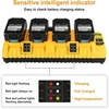 USB 포트가 있는 리튬 이온 배터리 충전기, Dewalt DCB104 4 포트 고속 충전기, DCB120 DCB127 DCB200, 12V, 14.4V, 18V, 20V 4