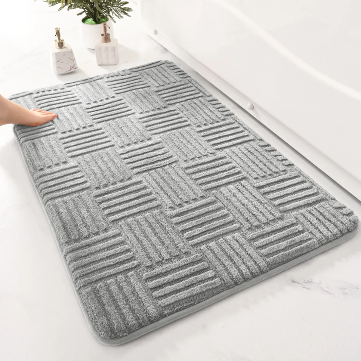 Thickened bathroom absorbent mat non-slip durable toilet anti-slip mat decorative door mat dirt-resistant entrance mat