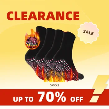 Clearance_1-10pairs Tourmaline Self-Heating Socks Winter Warm Thermal Health Care Socks…