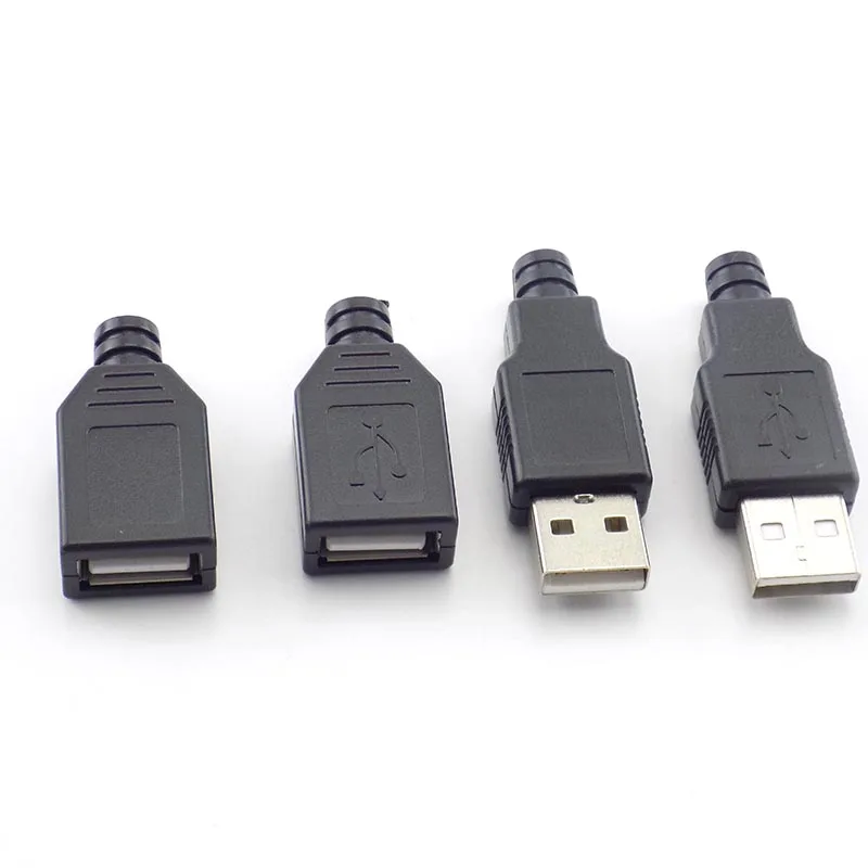 5 пар разъемов Micro USB «папа-мама» DIY Разъемы USB 2.0 типа A Разъем для зарядки Разъем Micro USB Хвост Черный пластиковый чехол C6