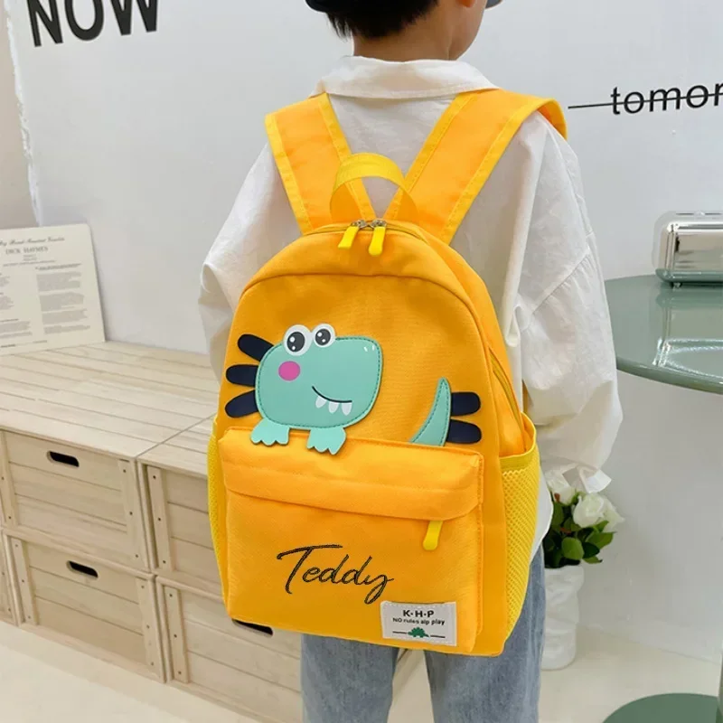 Dinosaur backpacks gift embroidery，Personalized kindergarten backpacks for boys and girls, backpacks for kids and girls