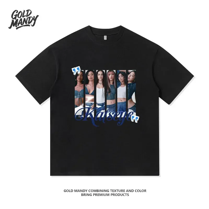 KATSEYE Korean Wave Girl Group Print Children's Summer Top Short-sleeved Adult Children's Clothing T-shirt Girl Gift