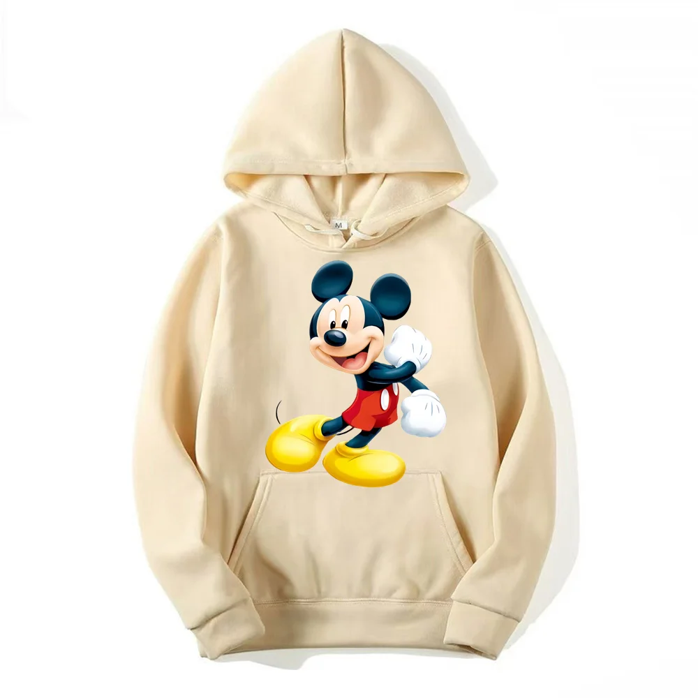 Mickey Mouse Men Pullover Cartoon Anime Women Hoodies 2024 New Casual Autumn Winter Couple Oversized Sweatshirts Clothes Tops