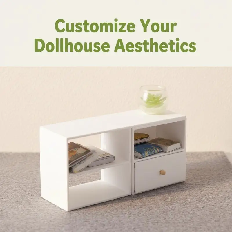 NEW 1/12 Dollhouse Storage Cabinet TV Combination Cabinet For Micro Landscape Decoration Miniature Food Toy Model DIY Accessory