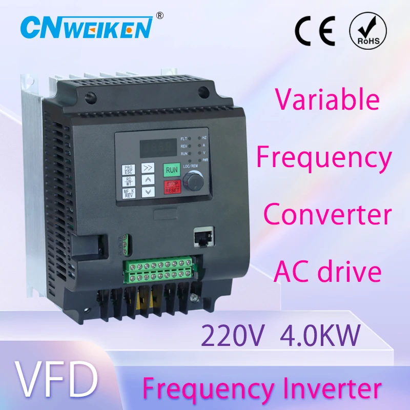 Imagem -04 - Conversor do Inversor para Controle de Velocidade do Motor Vfd ac 220v 7.5 kw 11kw 220v Entrada Monofásica 220v 380v Saída Trifásica